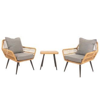 Hhg Hhg - Nunca Usado] Set De Polirrat&aacute;n 956, Set De Balc&oacute;n Set De Jard&iacute;n Grupo De Asientos Silla Mesa Auxiliar, Gris Oscuro