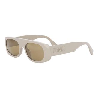 Fendi FE40169I45E Rectangle Full Rim Sunglasses - Brown