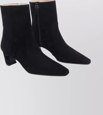 Stuart Weitzman suede ankle model block heel boots