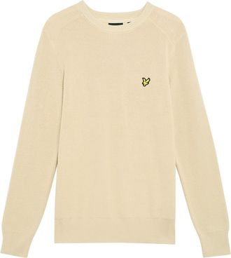 Lyle & Scott Heren Lyle And Scott Geribbelde Ronde Hals Raglan Mouwtrui in Grijs Taupe