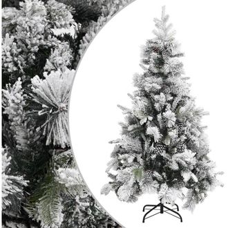 vidaXL Rbol De Navidad Con Nieve Flocada Y Pi&ntilde;as Pvc Y Pe 195 Cm Vidaxl