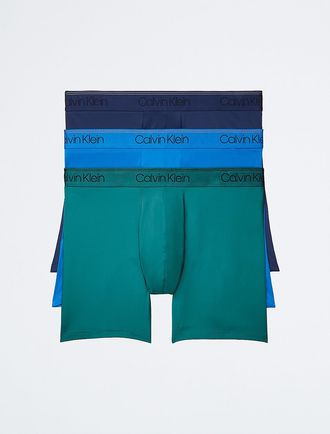 Calvin Klein Mens Micro Stretch 3-Pack Boxer Brief - Blue - XXL