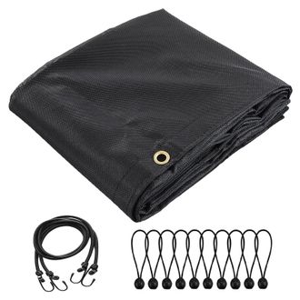 OEM Lona Para Cami&oacute;n Volquete, Malla Resistente, Dise&ntilde;o De Doble Bolsillo, Negra, 2,13 X 4,99 M (7 X 16 Pies)