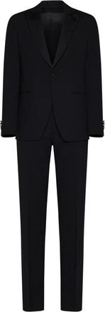 Lardini Zwart op maat gemaakt jasje en broek set - Heren - Business pakken - Zwart - 2XL - Wol - Kostuums