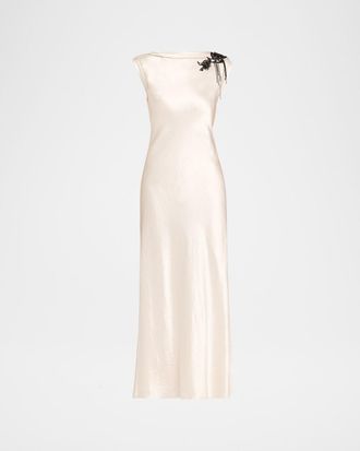 Jason Wu Embellished Washed Twill Column Gown