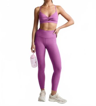 Beyond Yoga Spacedye Caught In The Midi High Waisted Leggings In Fun Fuchsia Heather