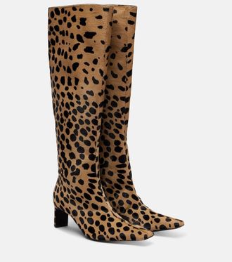 Khaite Ona 55 calf hair knee-high boots
