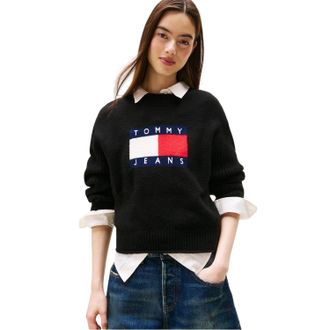 Tommy Jeans Dames/Dames Vlaggentrui (Zwart)