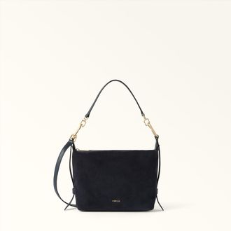 Furla Tonie Borsa A Spalla Xl Toni Mediterraneo Blu Camoscio Donna