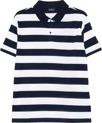 Paul & Shark Double Piqu&eacute; Cotton Polo - male - Paul & Shark - Polo Shirts - Blue - L - Tops