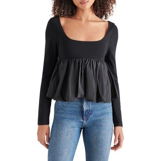 Steve Madden Avielle Bubble Hem Top in Black at Nordstrom Rack, Size X-Small