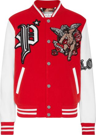 Philipp Plein Leren Bomber Love