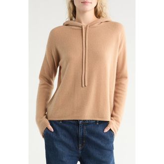 Nordstrom Cashmere Sweater Hoodie in Camel at Nordstrom Rack, Size X-Large
