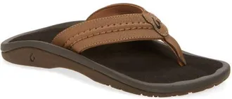 Olukai Hokua Flip Flop in Rock/black at Nordstrom, Size 14