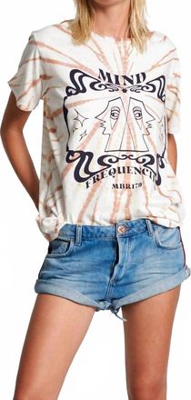 One Teaspoon Moblack Mind Frequencies Organic Tie Dye Unisex Tee In Beige