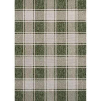 Jonathan Y Designs Sabine Traditional Farmhouse Bold Gingham Indoor/Outdoor Area Rug in Green/cream at Nordstrom, Size 4Ft 0In X 6Ft 0In