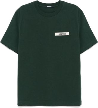 Jacquemus Mens Gros Grain T-Shirt - Dark Green Cotton - Size X-Large