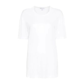 James Perse T-Shirts, female, White, Size: M Crepe Jersey Oversized Short Sleeve Crew