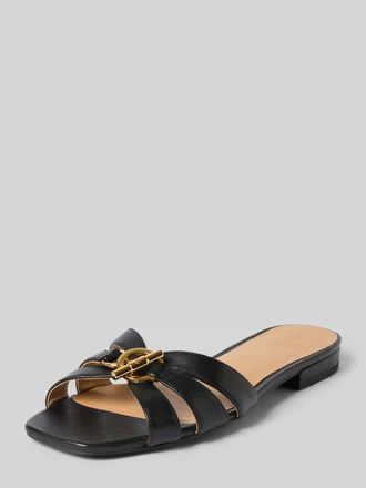 Lauren Ralph Lauren Pantoletten aus echtem Leder Modell BLAIKE SLIDE in Black, Gr&ouml;&szlig;e 38,5