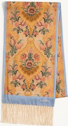 Valentino Garavani Sciarpa Apr&egrave;s LHiver in Seta Stampata E Lurex Con Frange. Donna MULTICOLOR UNI