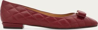 Ferragamo Donna Ballerina Varina trapuntata Rosso Taglia 35.5