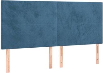 vidaXL Vidaxl - Cabecero Con Luces Led Terciopelo Azul Oscuro 180x5x118/128 Cm