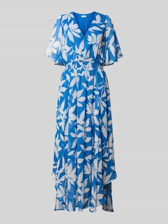 s.Oliver Red Label Tailliertes Chiffonkleid mit Allover-Muster in Royal, Gr&ouml;&szlig;e 34