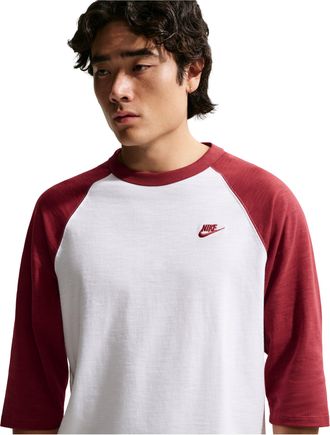 Nike Sportswear Club 3/4 Sleeve Raglan Top Team Crimson White IF0756-613