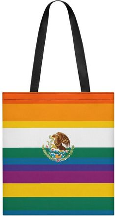 Generic Mexico Rainbow Flag Gay Tote Bag for Women Men Shoulder Bags Purses Pouch Handbags