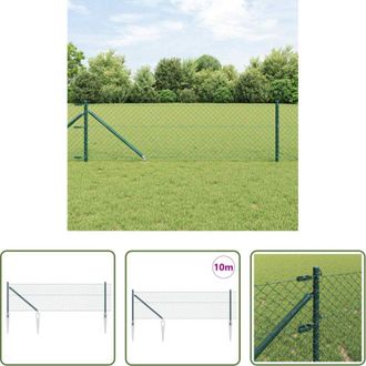 vidaXL Pali per recinzione - Palo della recinzione Verde 10 x 0,4 m (maglia 60 x 60 mm)