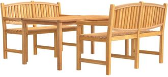 vidaXL 3 Piece Garden Dining Set Solid Wood Teak vidaXL