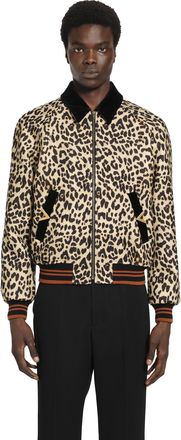 Valentino Leopard Print Wool Drape Jacket