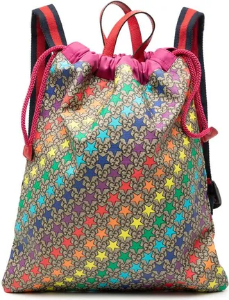 Gucci Pre-owned Gucci GG Supreme Web Star Print Childrens Backpack Unisex 550775 213048