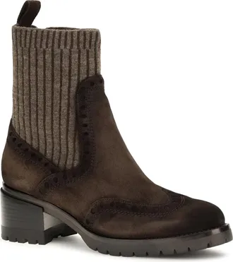 Santoni Womens Suede Ferret Boots Dark Brown