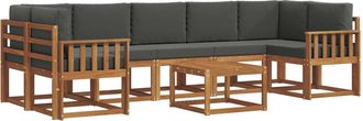 vidaXL Conjunto De Sof&aacute;s De Exterior 8 Uds. Natural Y Antracita Vidaxl