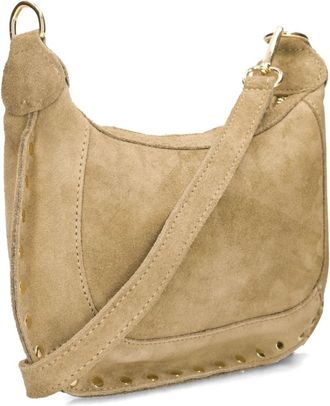 Notre-V Monica Suede - Dames - Schoudertassen - Beige - ONE Size - Su&egrave;de - Tassen