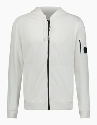 C.P. Company Mens CP Company Light Fleece Lens Zip Hoodie White - Size: 38