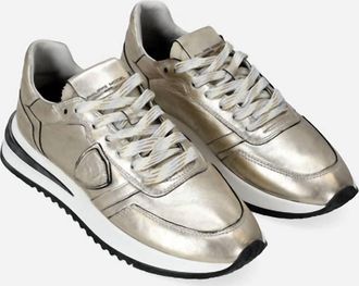 Philippe Model Womens Tropez 2.1 Low Sneaker In Metal Gold