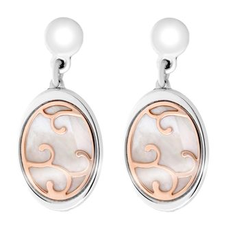 Orphelia Jarina WoMens 925 Sterling Silver Drop Earrings - Silver/Rose ZO-7165 - Silver & Rose Gold - One Size