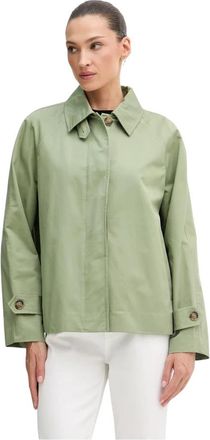 Benetton Single-breasted Coat - Dames - Zomerjassen - Groen - L - Katoen - Jassen
