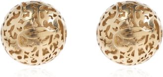 Jimmy Choo London Lace Sphere Studs MFQ - Dames - Oorbellen - Geel - ONE Size - Leer - Accessoires