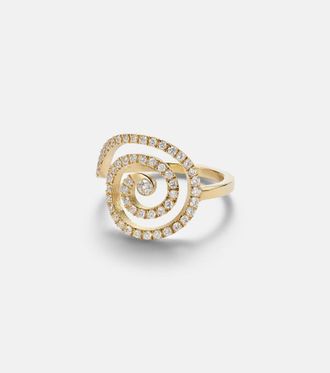Ileana Makri Anillo Spira de oro de 18 ct con diamantes