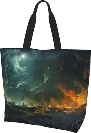 Generic Outer Space Grocery Bag Eco Friendly Shoulder Bag Reusable Grocery Bags For Beach Travel Yoga