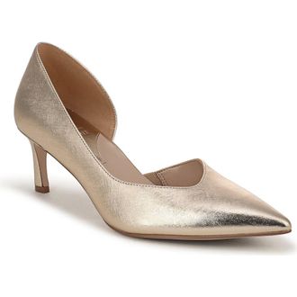Naturalizer Faith Half dOrsay Pointed Toe Pump in Light Champagne at Nordstrom, Size 9.5