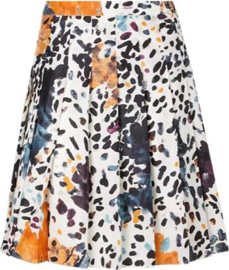 Fendi Short Skirts, female, Multicolor, Size: S Printed Silk Skirt