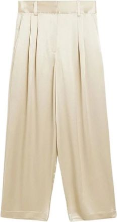 By Malene Birger Dames, Broeken, Beige, Maat: L Satijn