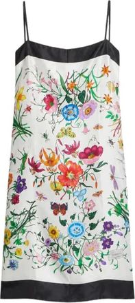 Gucci Kleedjes, Dames, Veelkleurig, S, Zijde Keper Jurk met Print