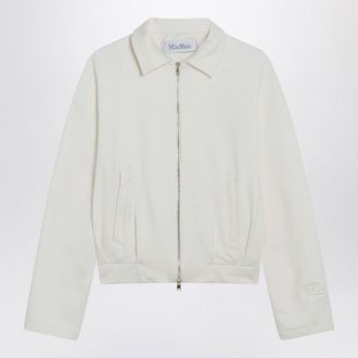 Max Mara Witte Korte Sweatshirt In Zijde Mengsel
