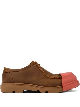 Camper lace-up leather toe-cap shoes - men - Recycled Polyester/Rubber/CALFSKIN/CALFSKIN - 39 - Brown