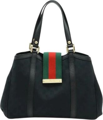 Gucci Pre-owned Canvas Handtas - Dames - Vintage Handtas - Zwart - ONE Size - Vintage